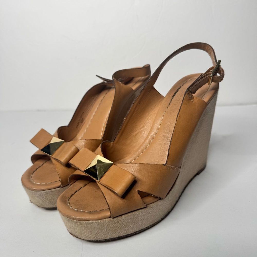 Kate Spade nude leather wedges size 6.5